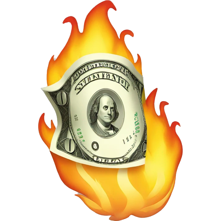 dollar with fire emoji