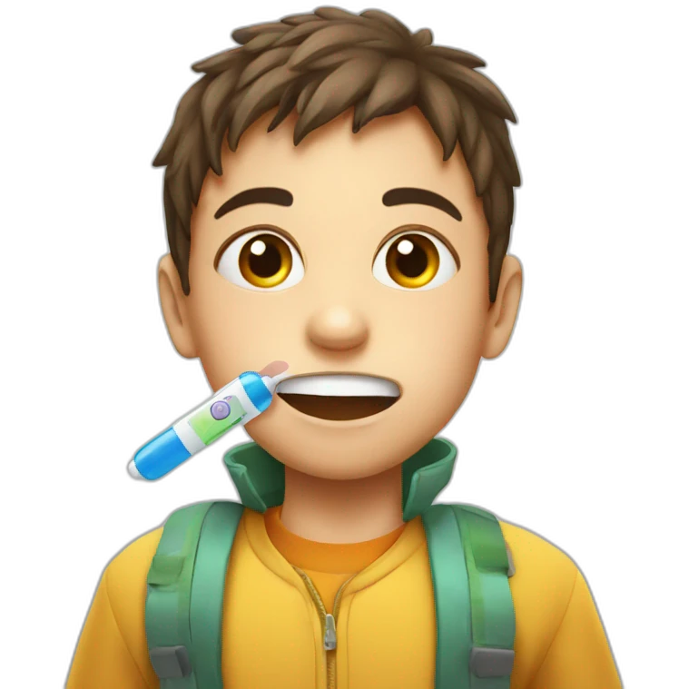 kid with thermometer in mouth emoji