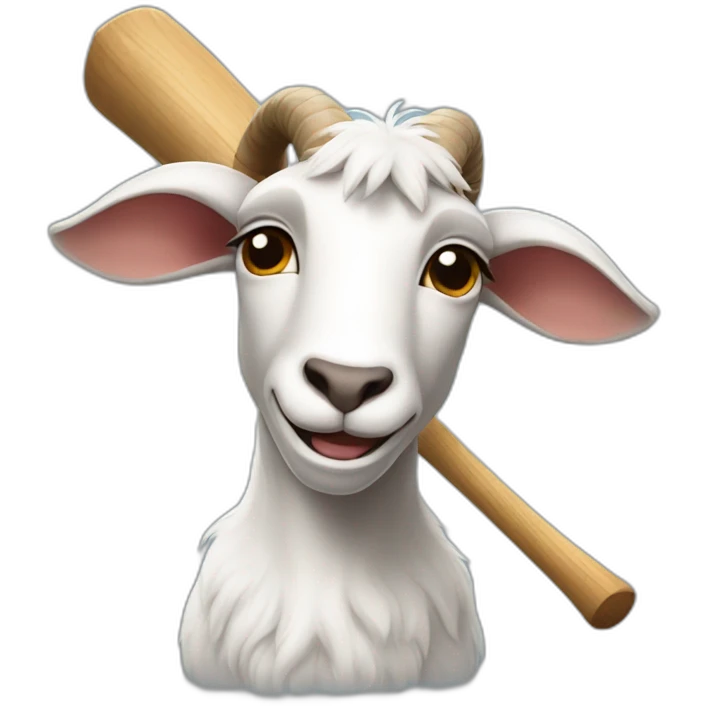 goat with a baseball bat emoji