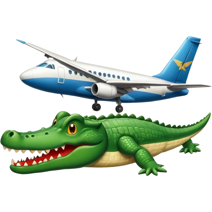 Cocodrilo y un avión  emoji