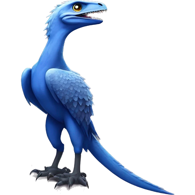 Raptor blue with spiked tail emoji