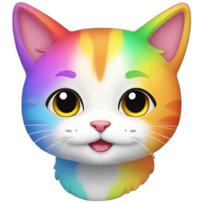 Rainbow cat cute emoji