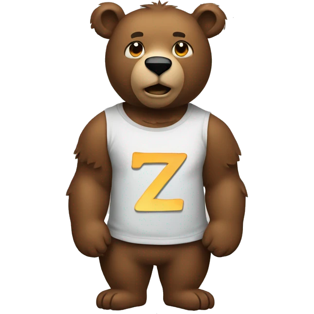 A bear with a T-shirt with a big Z on it. emoji