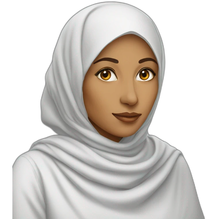 muslim woman artist coloring emoji