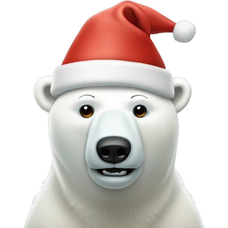 polar bear with christmas hats emoji