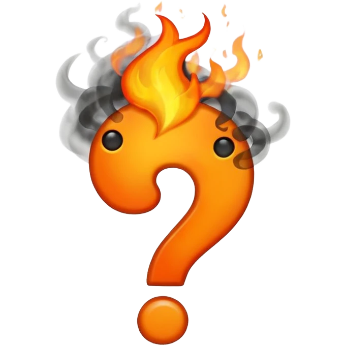 Burning question mark emoji