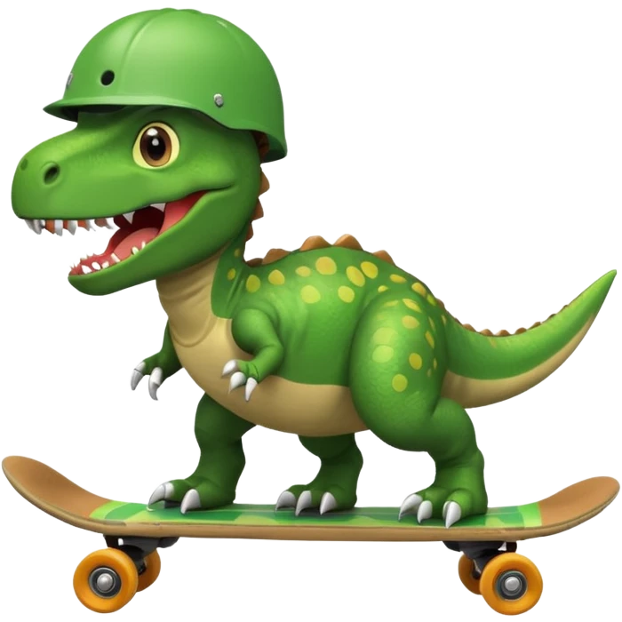 dinosaor with skateboard helmet emoji