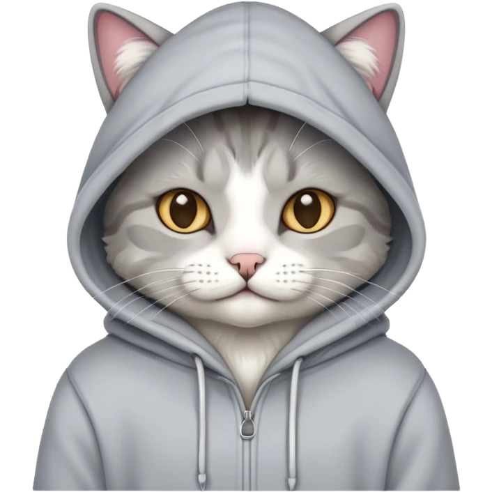 Cat wearing hoodie emoji
