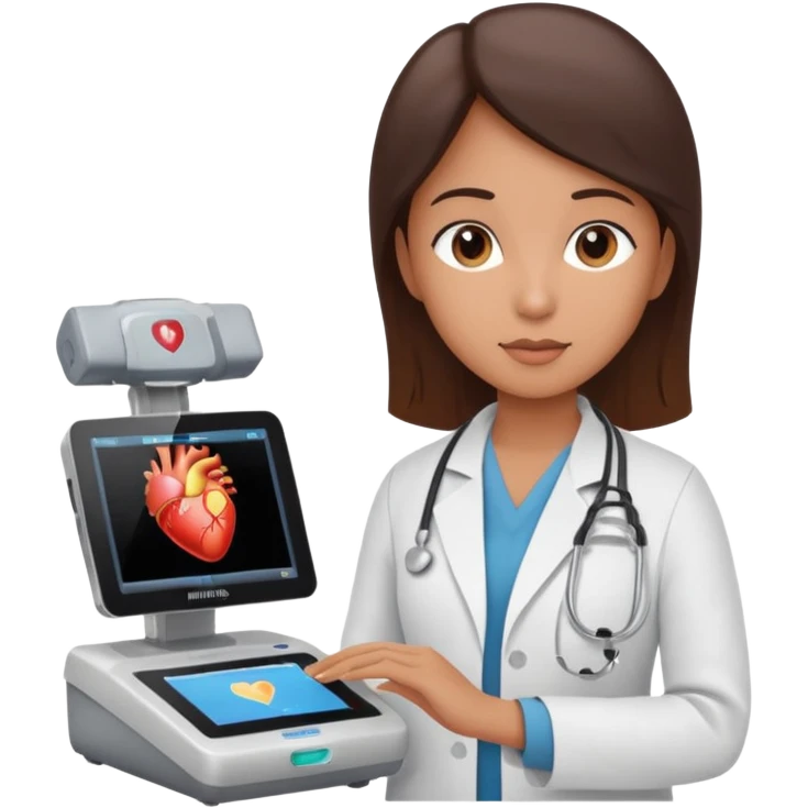 Cardiac sonographer with Philips ultrasound machine emoji
