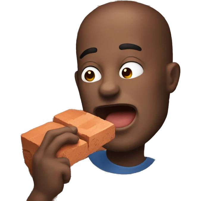 Man eating brick emoji