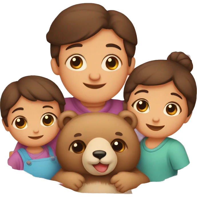 familia de ositos (mamà osita ,papà osito  y bebè osito) tiernos  emoji