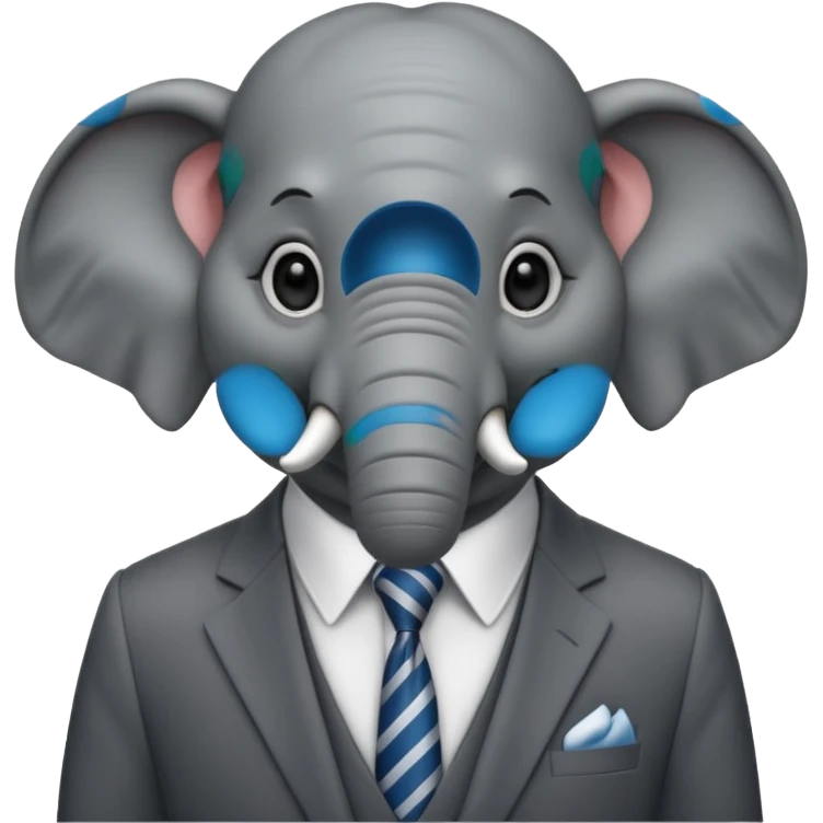The elephand went in a suit emoji
