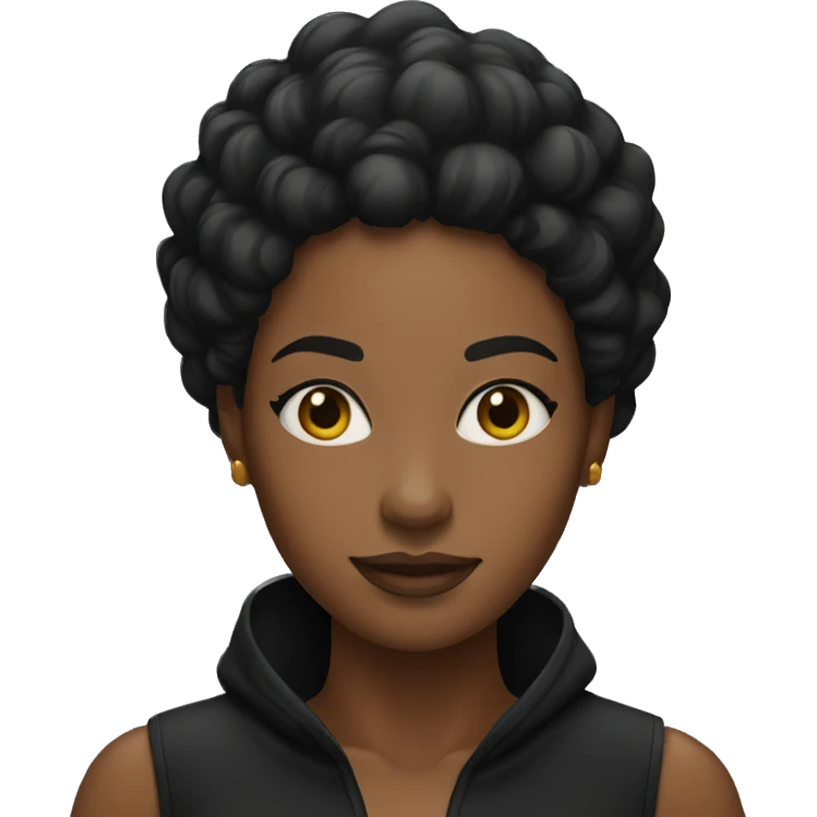Black woman in a all black outfit emoji
