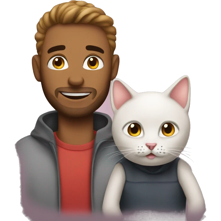 man dating with cat emoji