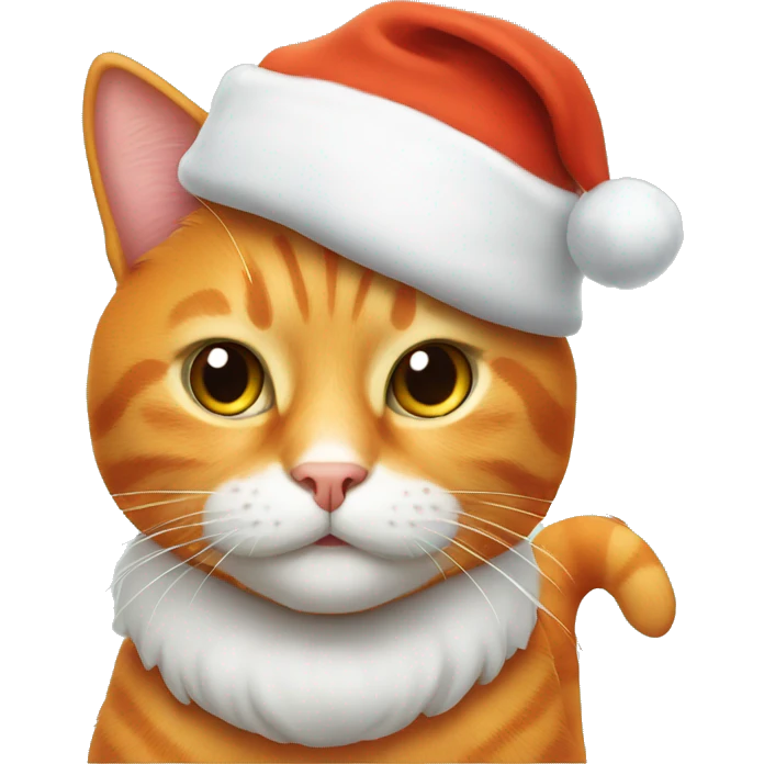Orange cat with a Santa hat  emoji