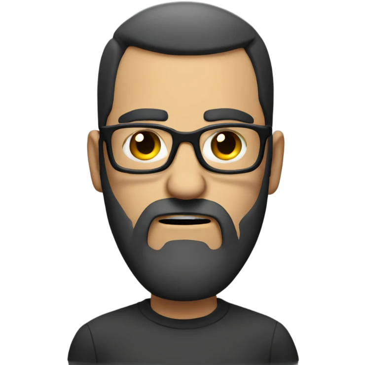 Pissed off guy with glasses and beard emoji
