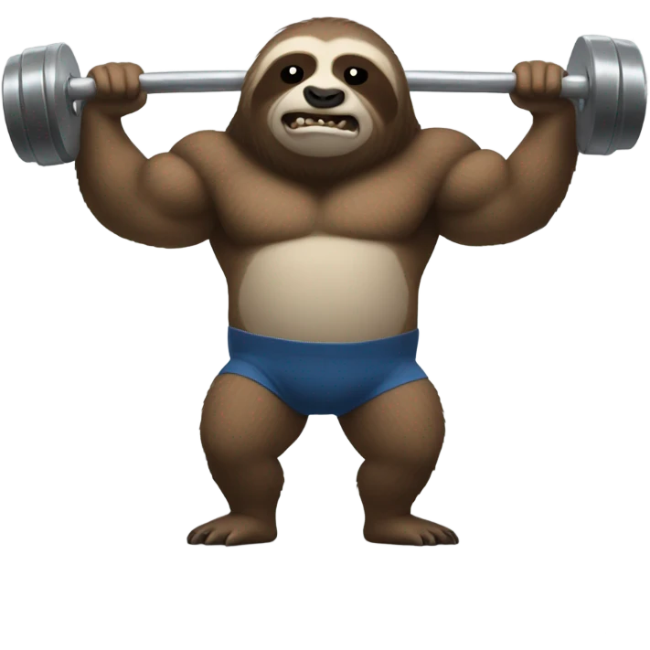 Jacked sloth working out emoji