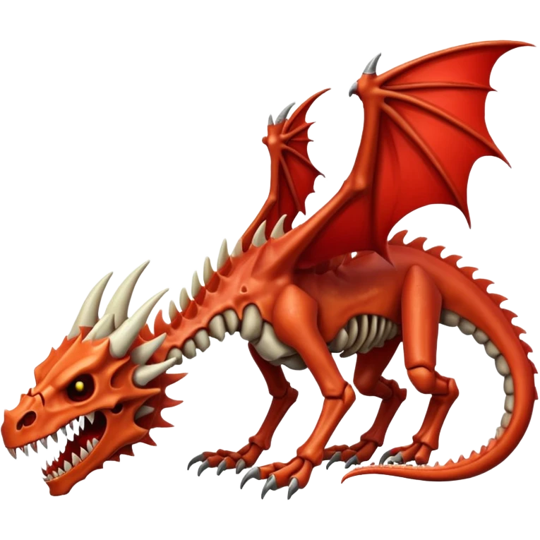 Bloody skeletal skeleton bone dragon emoji