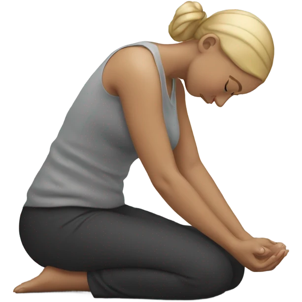 White Woman on knees praying emoji