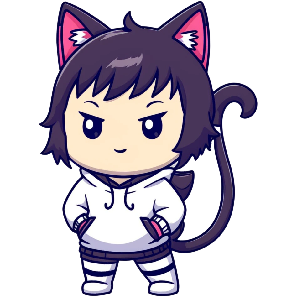 Chibi anime character with cat ears emoji