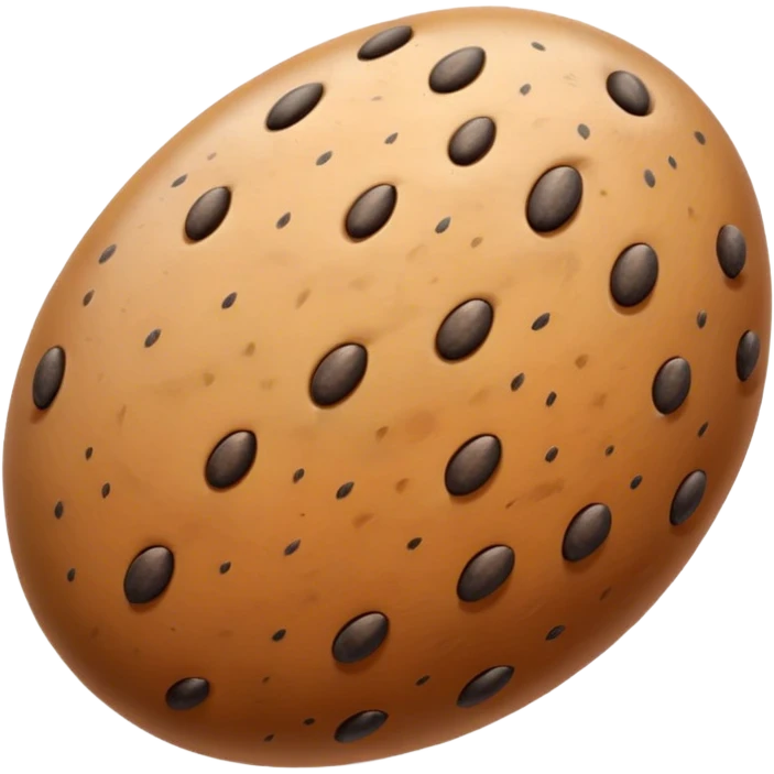realistic seed, detailed macro close-up, textured surface with natural patterns, shades of brown and little beige with small equal sized distinctive black speckles, oval-shaped, glossy, studio lighting, sharp focus, high-resolution photography, isolated on neutral background emoji