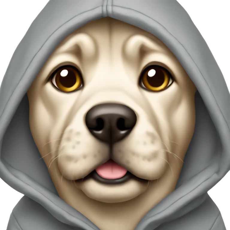 Dog wearing hoodie emoji