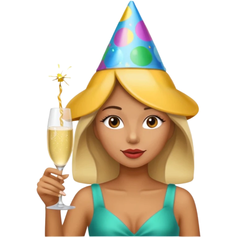 Pool party girl face emoji