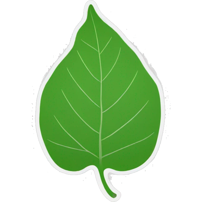 leaf with white outline inside blank only ouline emoji