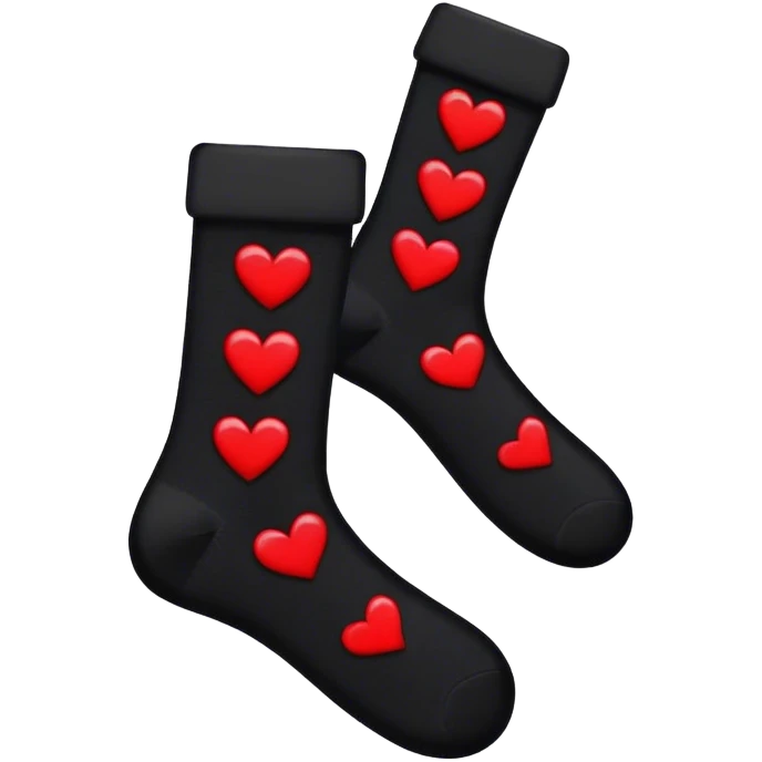 black socks with hearts emoji