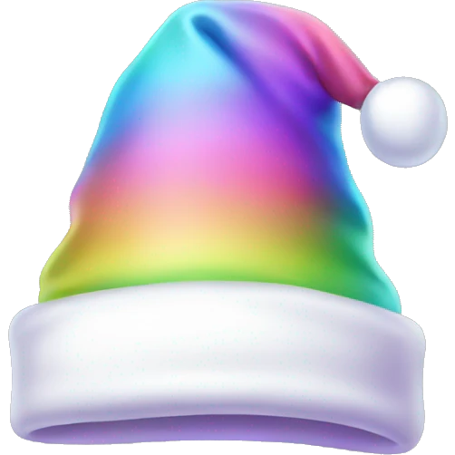 Pastel rainbow santa hat emoji