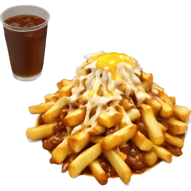 Poutine eating dinner  emoji