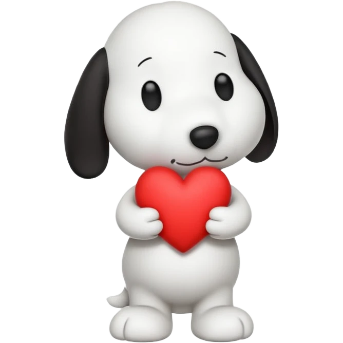 Snoopy holding heart  emoji
