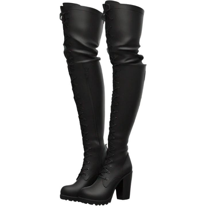 knee high chunky black boots emoji
