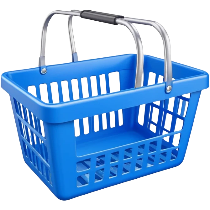 Blue empty shopping basket emoji
