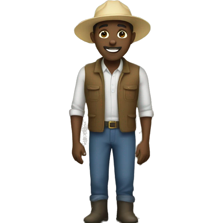 Black man farming emoji