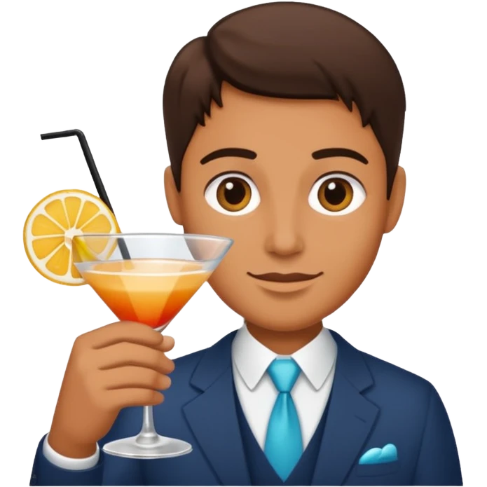 Chat avec un coctail emoji