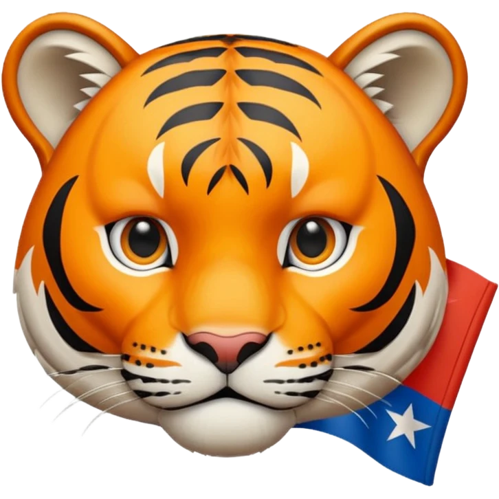 Quiero un tigre mezclado con la bandera cubana. Porque no apodan el tiger y soy de cuba emoji