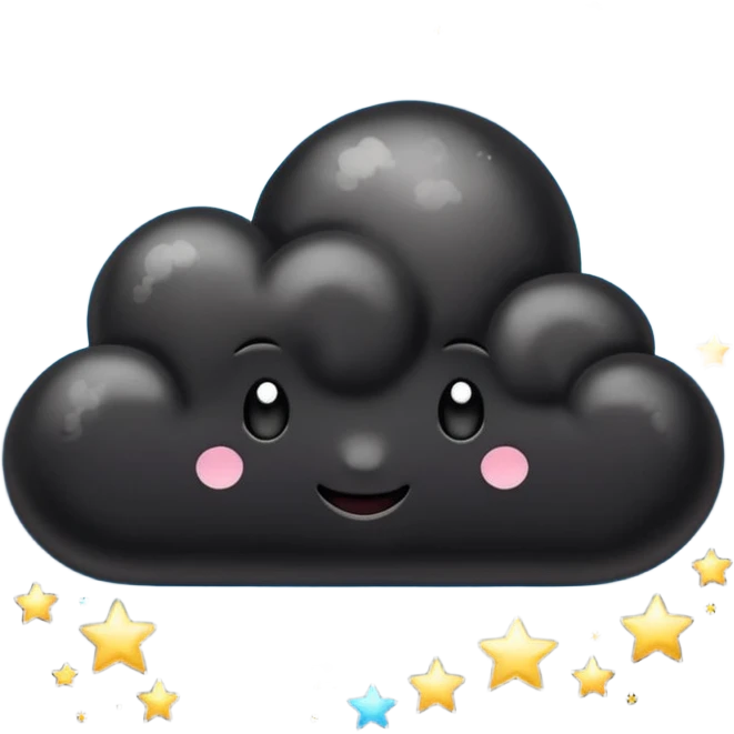Shiny black cloud with stars emoji