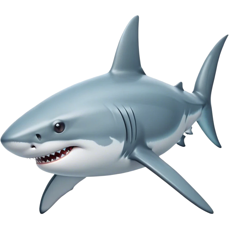 Cinematic Noble Shark Portrait Emoji, Poised and regal, with a sleek, powerful build and a smooth, streamlined body in icy gray and white tones, deep-set soulful piercing eyes, Simplified yet sharp and sophisticated features, highly detailed, glowing with a soft, dignified glow, high shine, intelligent and formidable, stylized with an air of oceanic majesty, focused and attentive, soft glowing outline, capturing the essence of a watchful and confident predator, so majestic it feels as though it could glide out of the screen with effortless authority! emoji