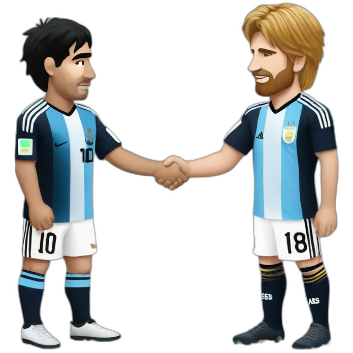maradona argentina and messi argentina shaking hands emoji