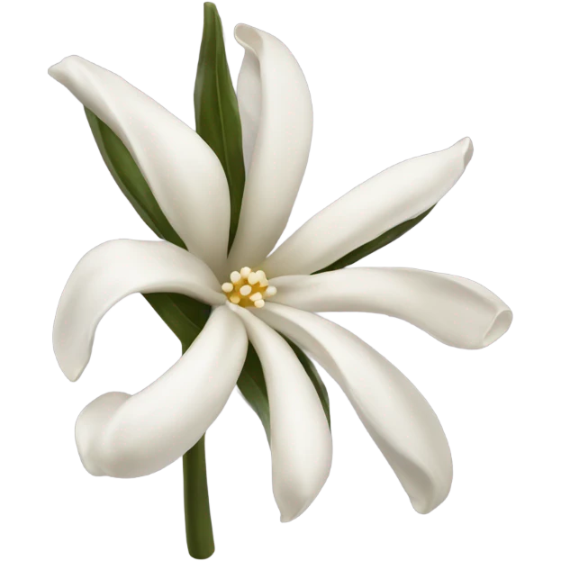 Dark vanilla bean with white flower emoji