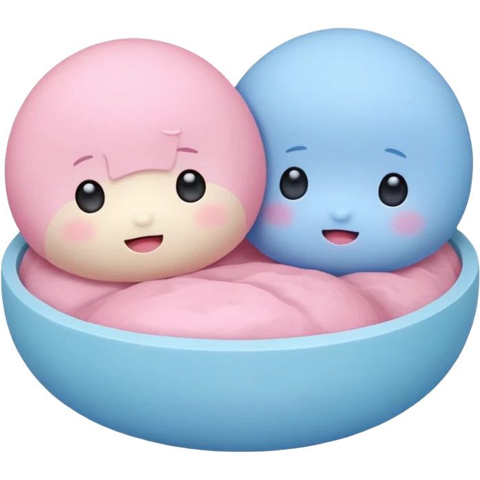 2 cute japanese mochi kawaii in pastel emoji