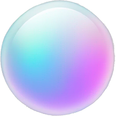 Pastel iridescent rainbow crystal crescent circle emoji