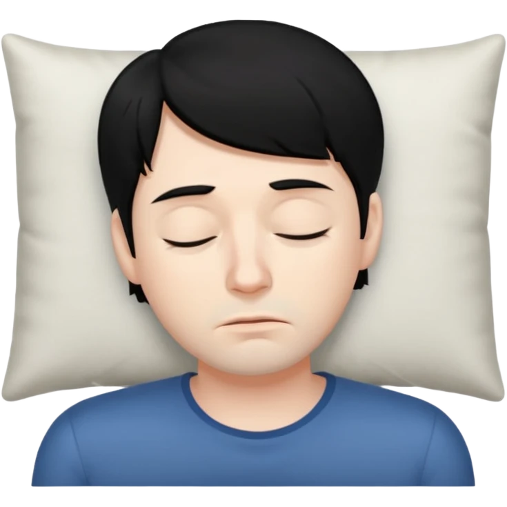 Sleepy man black hair emoji