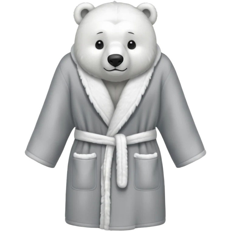 grey shower robe with polar bear faces on it  emoji