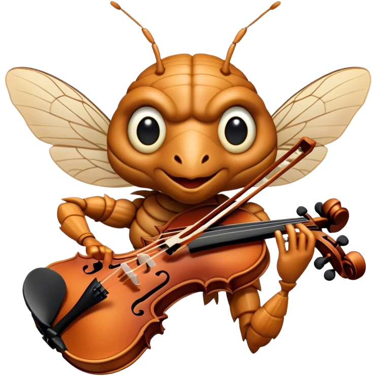 cicada playing violon  emoji