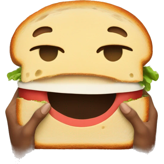 Smiling Face with Open Hands with sandwich emoji