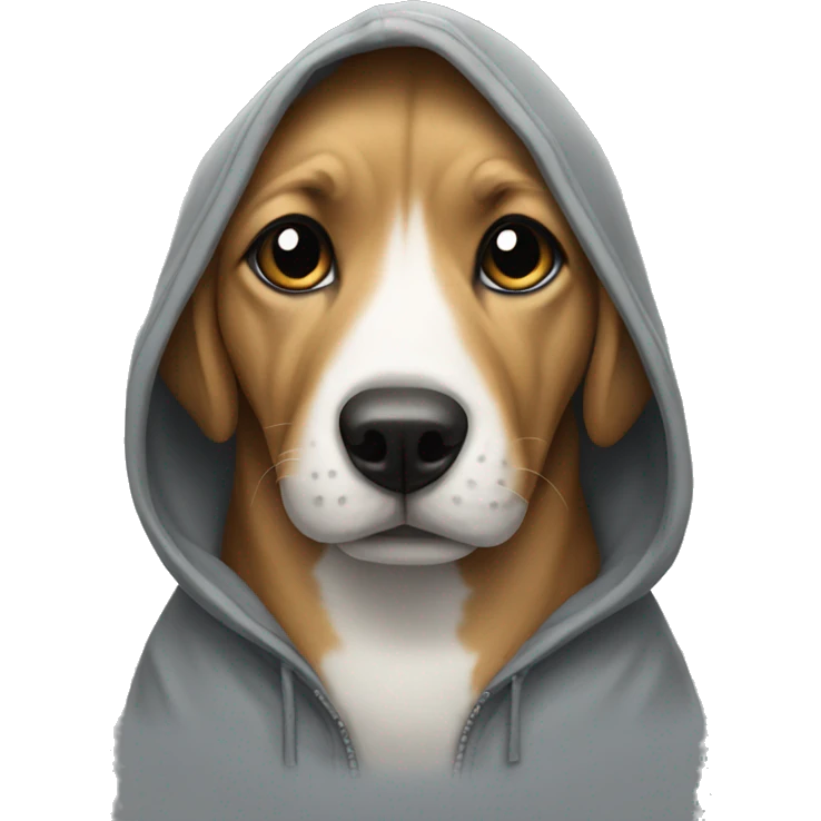 Dog wearing a hoodie emoji
