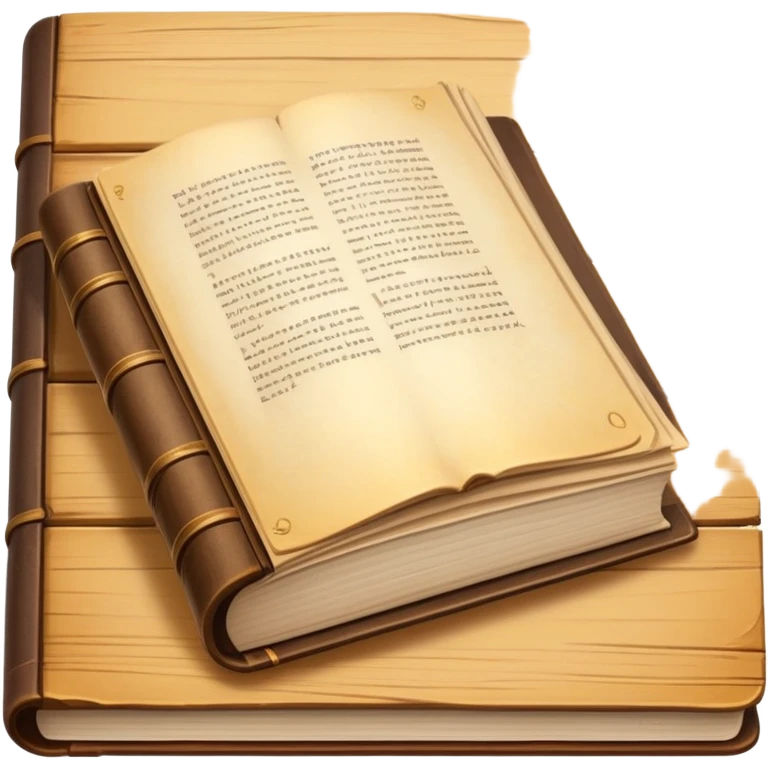 open book lying on a wooden table emoji