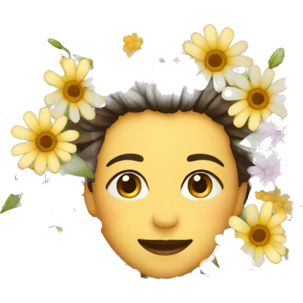 With flowers  emoji